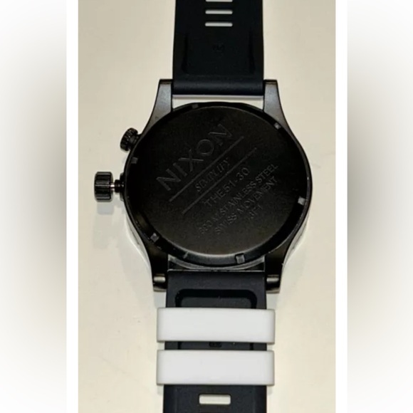 Watch Band 25mm White w Black Rubber Replacement 4 Nixon 51-30 Strap Garmin NEW! - Picture 12 of 12